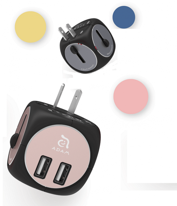 شارژر و آداپتور مسافرتی ادم المنتس Adam Elements TA502 Travel Adapter Black/Rose Gold - Image 2