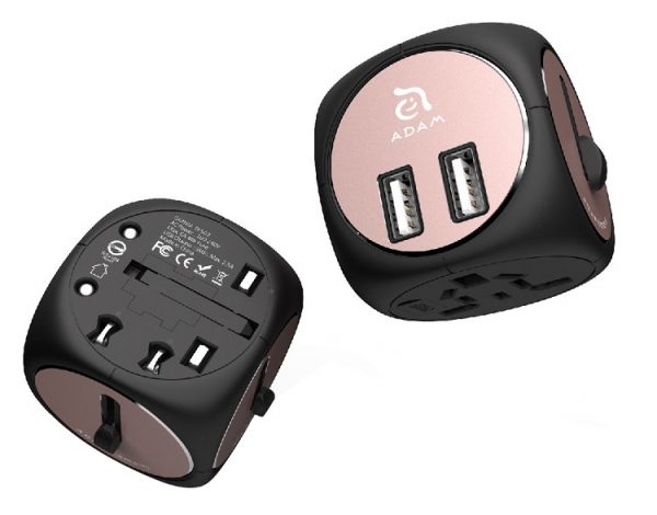 شارژر و آداپتور مسافرتی ادم المنتس Adam Elements TA502 Travel Adapter Black/Rose Gold - Image 3