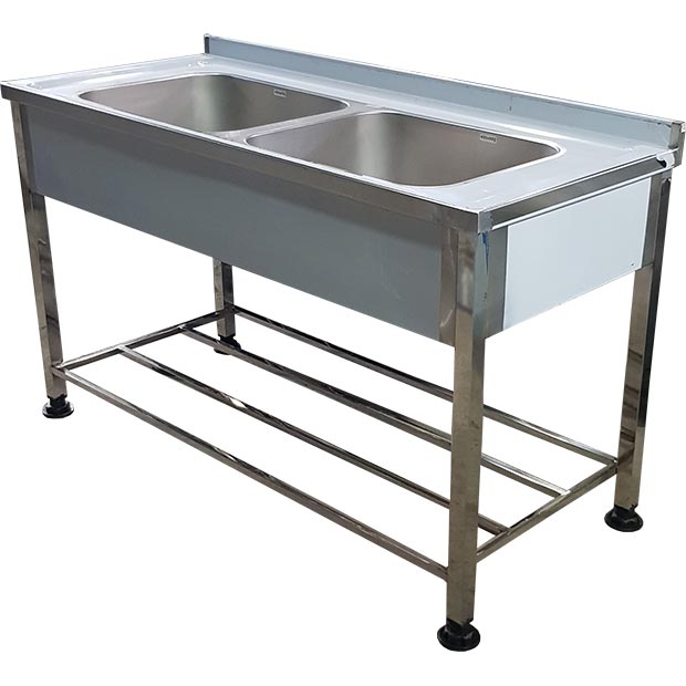 سینک دو لگنه صنعتی بدون سینی